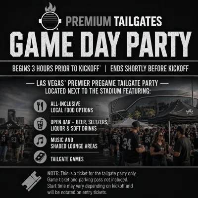 Premium Tailgate Party: Las Vegas Raiders vs. Seattle Seahawks