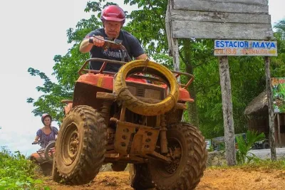 ATV and Speedboat in Cancun, Cenote, Ziplines, Lunch and Transport Included