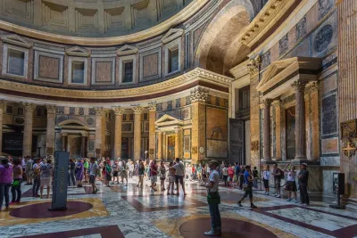 Walking Guided Tour and Rome's Iconic Temple Pantheon Entrance