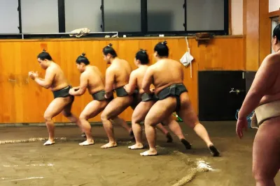Watch Sumo Morning Practice at Stable in Tokyo