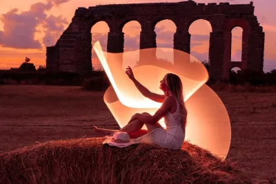 Magical Light Painting Photoshoot in Rome
