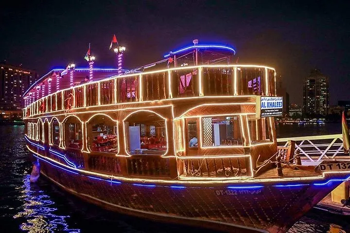 Dubai Dhow Cruise Dinner in Creek with pickup drop option