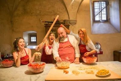 Small Group Pasta Making Class Wine Tasting in a Tuscan Castle