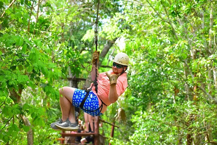 Jungle Adventure: Ziplines, Cenote Swim, Snack & Transportation