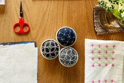 Enjoy making Sashiko needle mountain (Japanese embroidery)