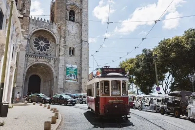 Lisbon Hills Red Tram by Tram 28 route
