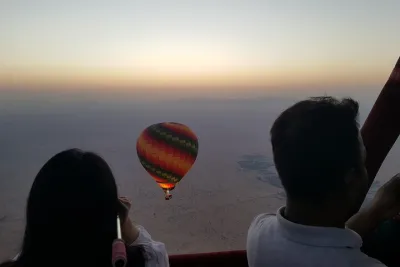 Dubai Desert Hot Air Balloon Ride at Sunrise with Breakfast