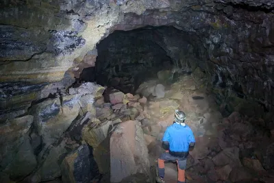 Geological Lava Tunnel Adventure in Arnarker Cave