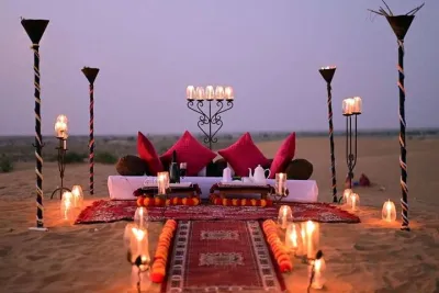 Dubai Private Romantic Desert Dinner with Camel Ride Dune Bashing