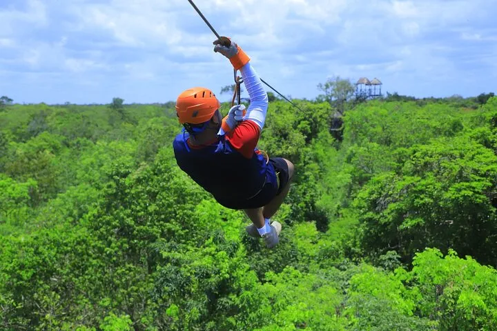Jungle Adventure from Cancun: Ziplines, Bungee swing and Cenote
