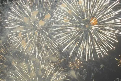 Passing the Year in a Boat with Champagne and Fireworks