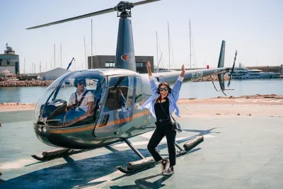 Barcelona: Helicopter, Boat Ride & Old Town Small Group (Max 8)