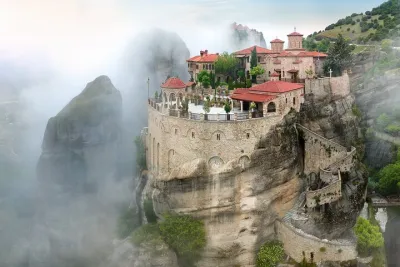 Athens: Meteora Monasteries, Caves & Coastal Stopovers with Lunch
