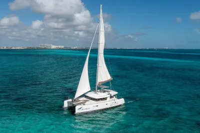 Sail to Paradise Catamaran Tour with Snorkel and Beach Club