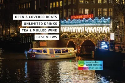 Amsterdam Light Festival Canal Cruise + Unlimited Drinks Option