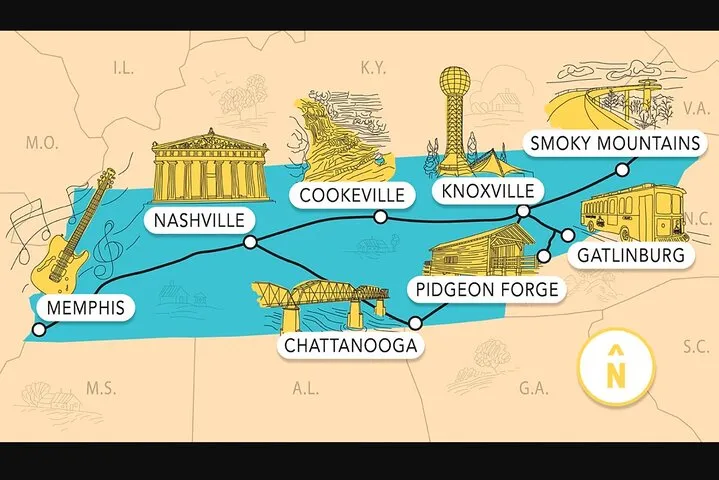 Nashville to 'Anywhere' private daytrips up to 11 passengers