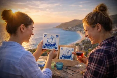 Private Tile Painting Workshop, Wine & Sesimbra Tour from Lisbon