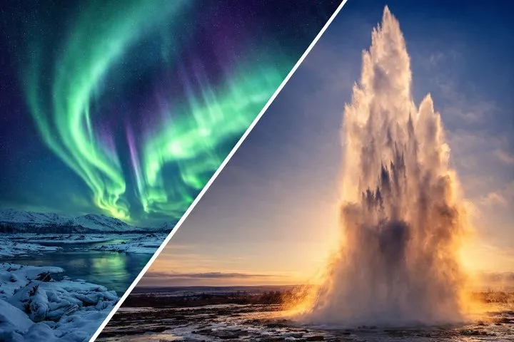 Golden Circle with 6 stops and Northern Lights Private Tour