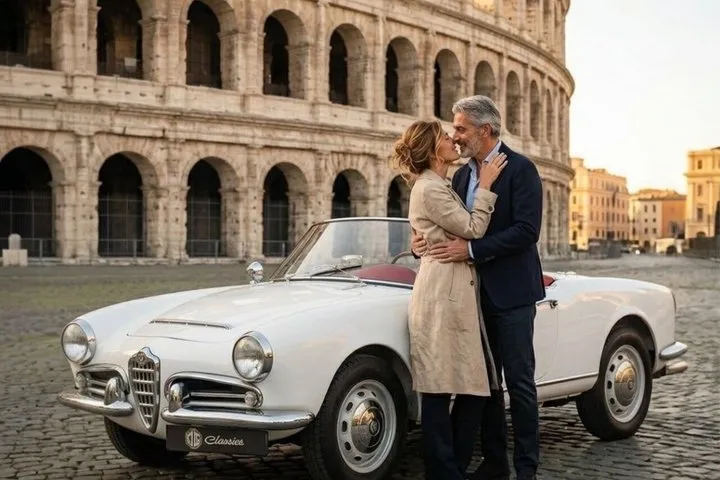Alfa Romeo Giulietta Spider photo shoot in Rome