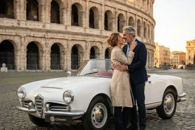 Alfa Romeo Giulietta Spider photo shoot in Rome