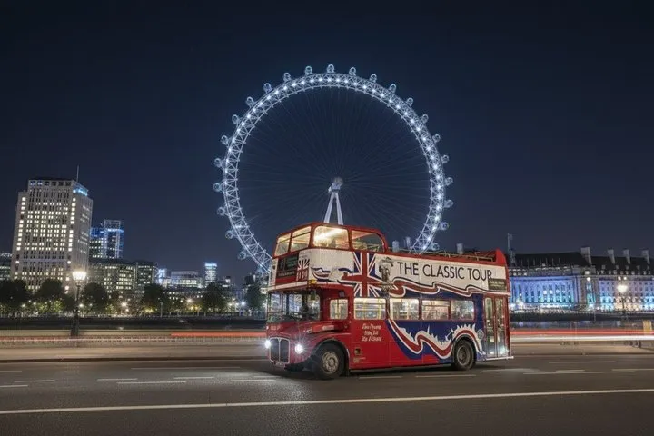 London Vintage Open Top Bus Night Tour with Live Guide