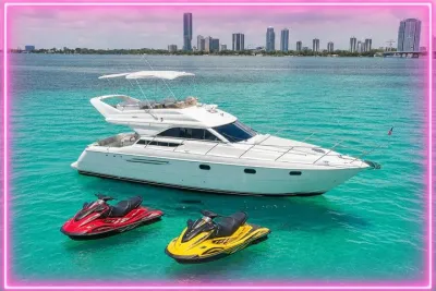 55ft + FREE HOUR + 2 Jetski Included | Miami Yacht Rental 13 Ppl
