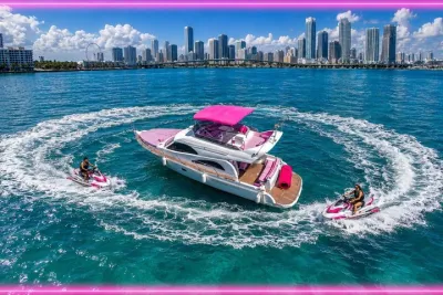 50ft Pink Miami Yacht Rental | 3 to 8 Hours | 13 ppl