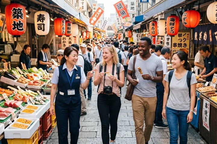 Tsukiji Food and Toyosu Market with Government-Licensed Guide