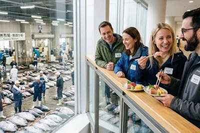 Toyosu Market Morning Tuna Auction and Tsukiji Food Tour with Licensed Guide
