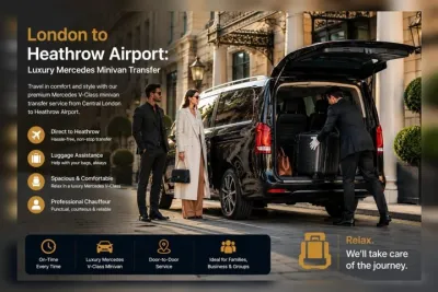 London to Heathrow Airport: Luxury Mercedes Minivan Transfer