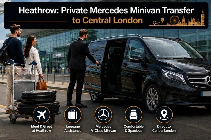 Heathrow: Private Mercedes Minivan Transfer to Central London