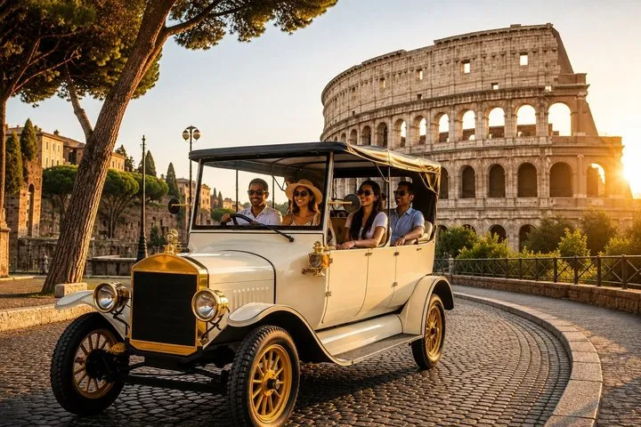 Rome Tour by Vintage Car with Prosecco