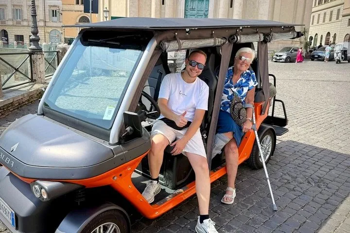 Rome Private Golf Cart Tour with Drinks (accessible Rome)