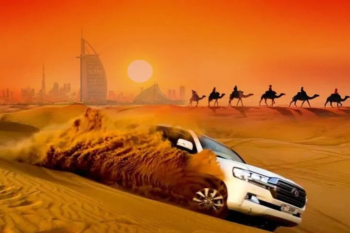 Premium Desert Safari, Pick/Drop, Camel Ride, Quad bike & Dinner