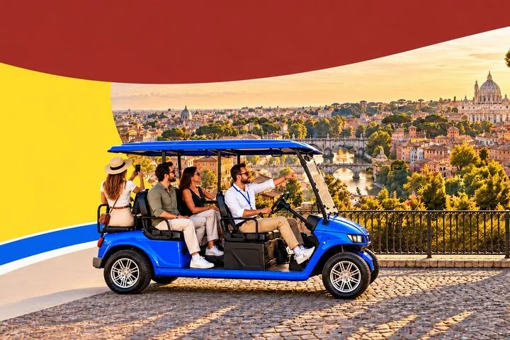 Rome From Above: Private VIP Panoramic Golf Cart Tour & Prosecco