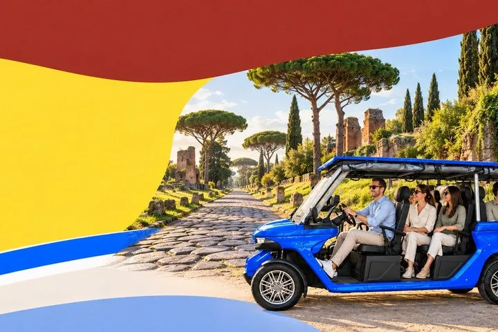 Private Catacombs & Appian Way Golf Cart Tour with Ticket